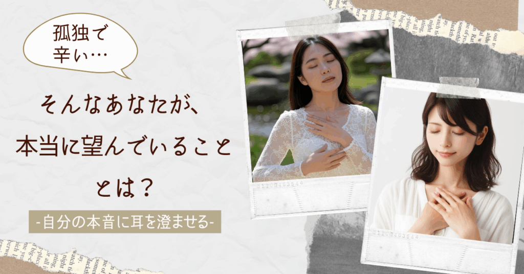 孤独で辛い…あなたが本当に望んでいることとは?